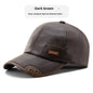 Winter Leather Baseball Cap – Warm Fleece-Lined Windproof and Snowproof Hat