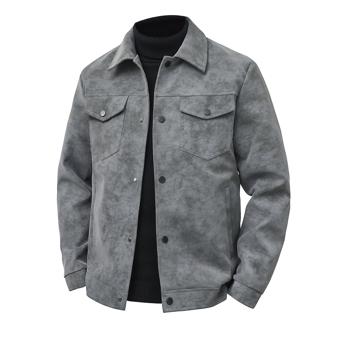 Men’s Vintage American-Style Leather Jacket – Trendy Casual Streetwear Outerwear