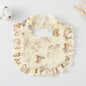 Baby Ruffled Cotton Bib – Printed Gauze Lace Absorbent Feeding Bib