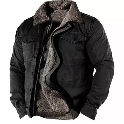 Men’s Casual Cotton Zipper Jacket – Loose Fit Grey Brown Youth Outerwear