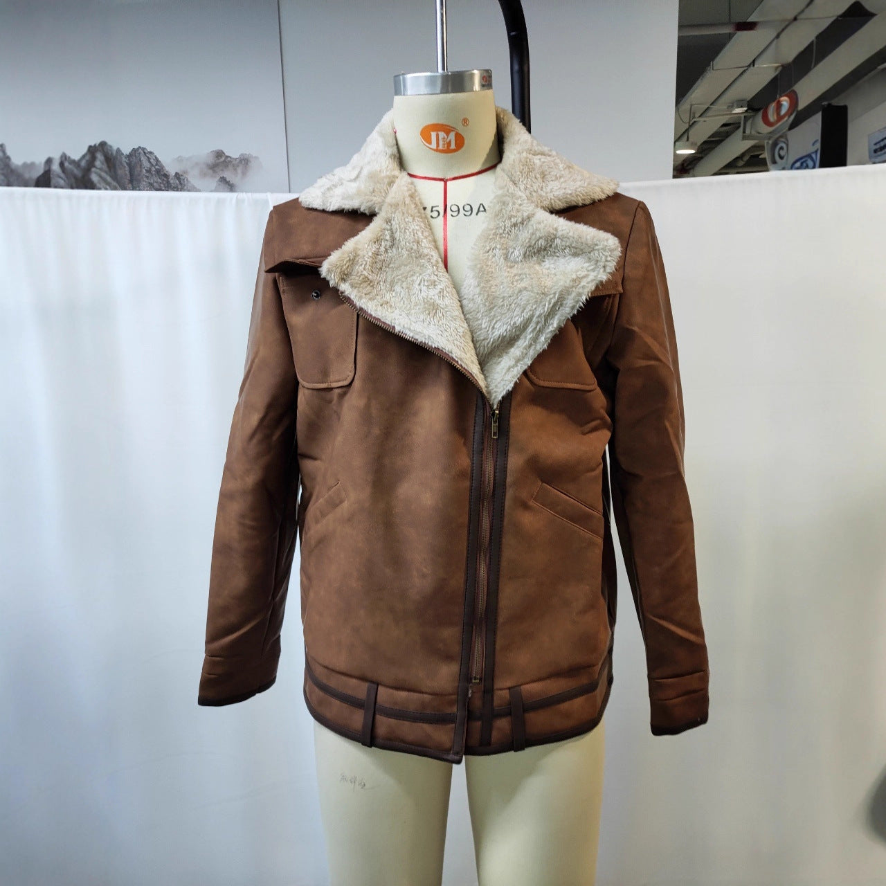 Autumn Winter Men’s Suede Jacket – Retro Brown Vintage Casual Coat