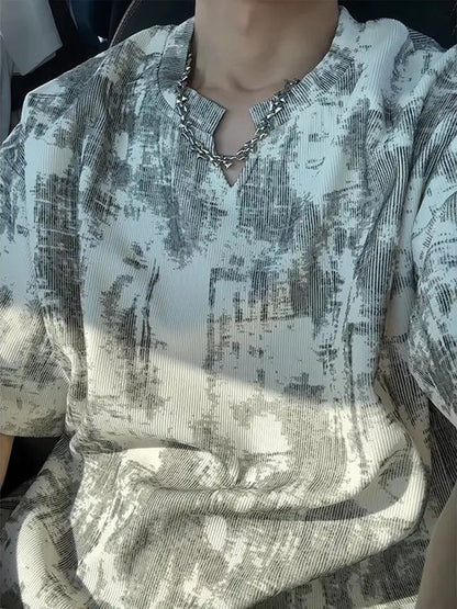 Men’s Oversized Short-Sleeve T-Shirt – American High-Street Half Sleeve Tee