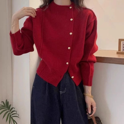 Women’s Warm Knitted Sweater – Figure-Flattering Base Pullover