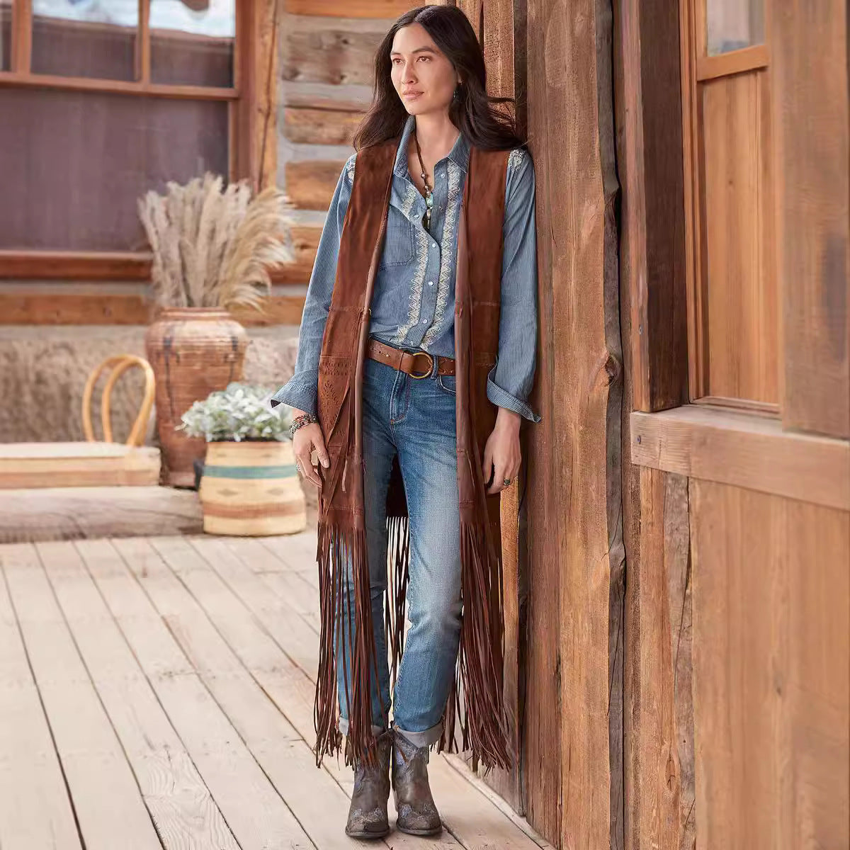 Women’s Slim-Fit Sleeveless Vest Jacket – Shawl Collar Layering Top