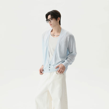 Men’s Long-Sleeve Polo Sweater – Turn-Down Collar Knit Top