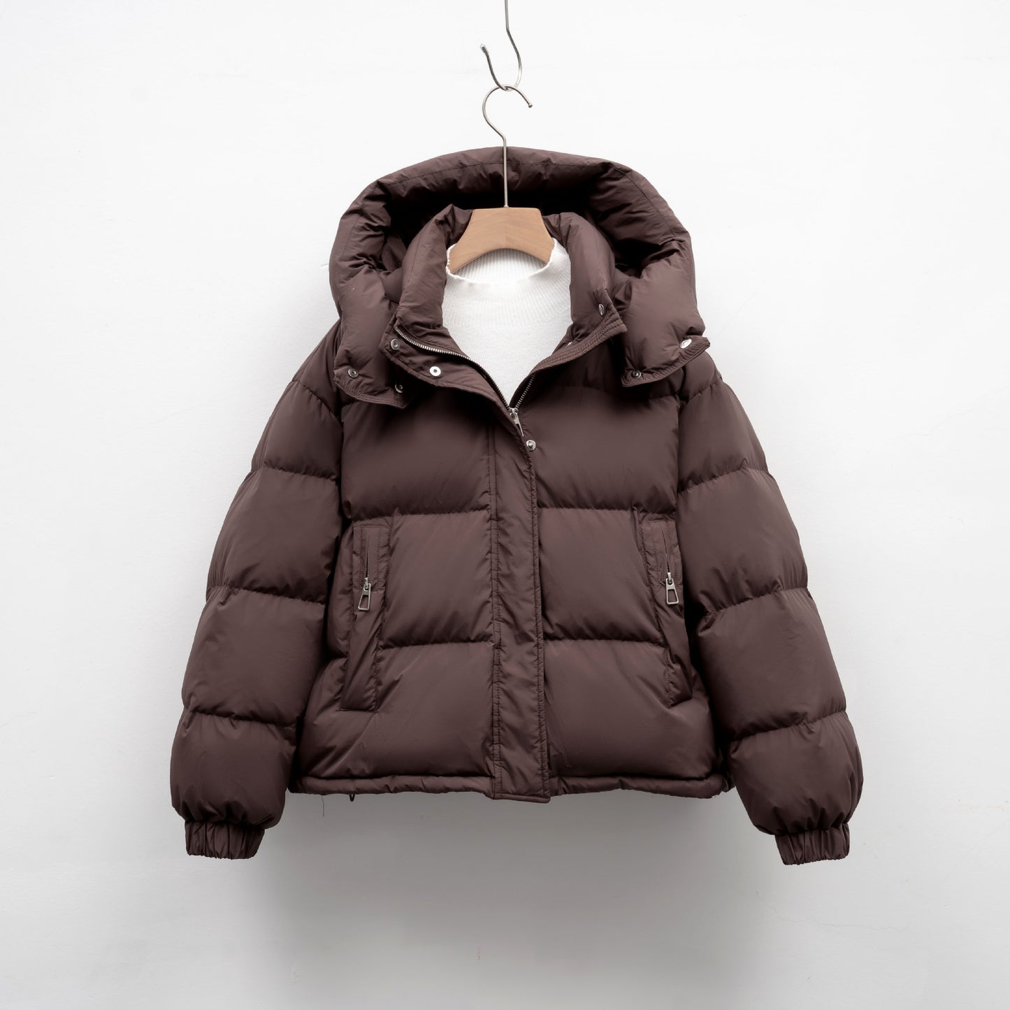 Women’s Korean-Style Hooded Puffer Jacket – Warm Winter Coat for Cold Weather