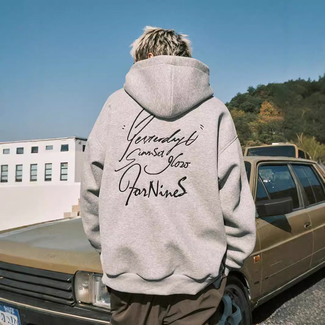 Unisex Zip-Up Hoodie – Trendy High-Street Hooded Cardigan for Couples