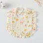 Baby Ruffled Cotton Bib – Printed Gauze Lace Absorbent Feeding Bib