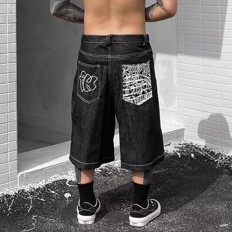 Men’s Loose-Fit Summer Denim Shorts – American West Coast Style