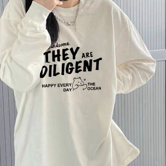 Women’s Loose Long-Sleeve Top – Casual Spring & Autumn Shirt