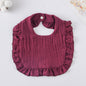 Baby Ruffled Cotton Bib – Printed Gauze Lace Absorbent Feeding Bib