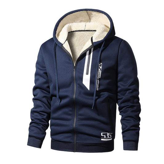 Men’s Cashmere Fleece Hoodie – Thick Warm Jacket